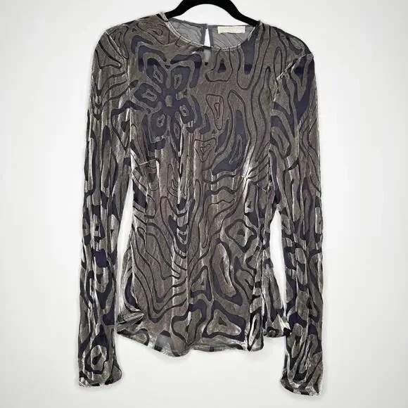Ulla Johnson Quinn Velvet Burnout Top in Luna Size 12